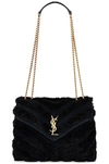 Saint Laurent Small Loulou Bag In Dark Vert Fonce