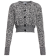 Rabanne Cropped Cotton-blend Knit Cardigan In Black / White