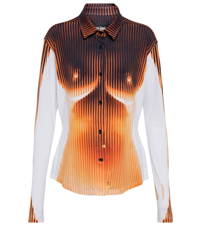 Y/project X Jean Paul Gaultier Body Morph Shirt In Black Orange White