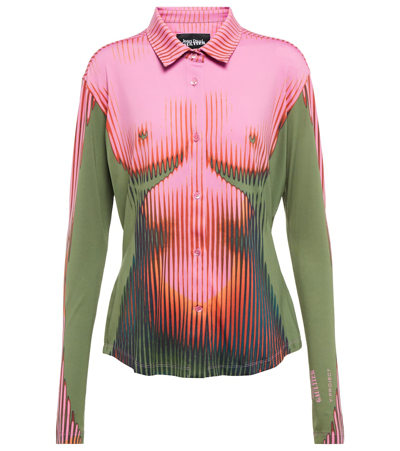 Y/project X Jean Paul Gaultier Body Morph Shirt In Pink & Khaki