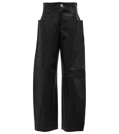 Stouls Cassidy High-rise Wide-leg Suede Trousers In Noir