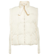 Ganni Tie Appliqued High Neck Oversized Puffer Vest In Buttercream