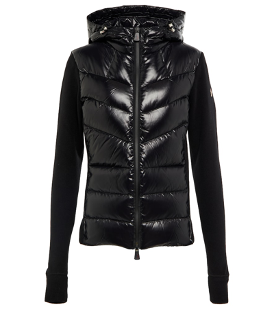 Moncler Grenoble Padded Fleece Hoodie With Zip And Hood In Black