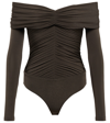 Khaite Panza Bodysuit In Brown