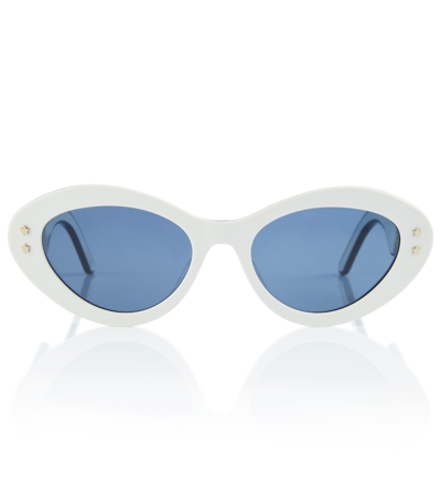 Dior Pacific B1u Cat-eye Sunglasses In Ivory / Blue