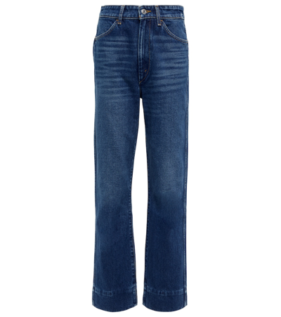 Re/done 70s High-rise Straight Jeans In Blue