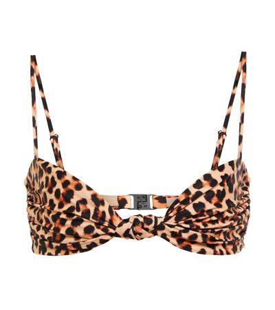 Johanna Ortiz Women's Mirame Leopard-print Knotted Bikini Top In Multi
