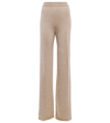The Row Egle Knitted Wide-leg Pants In Beige Melange /dark Gold