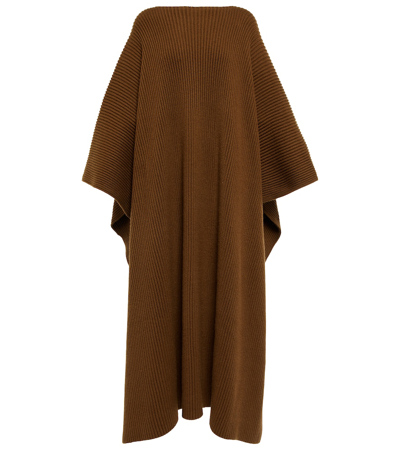 The Row Roman Cashmere Maxi Dress In Brown