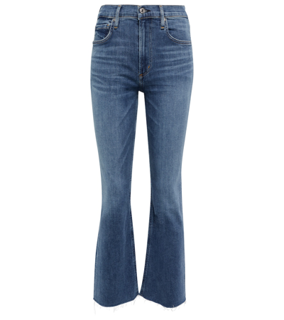 Citizens Of Humanity Isola Mid-rise Cropped Bootcut Jeans In Dark Wash Denim
