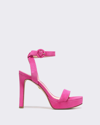 Veronica Beard Darcelle Platform Ankle-wrap Sandals In Fuchsia