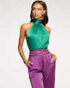 Ramy Brook Lori High Neck Tank Top In Jewel Green