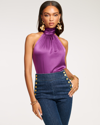 Ramy Brook Lori High Neck Tank Top In Vivid Purple