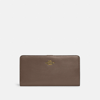 Coach Skinny Wallet In Brass/dark Stone