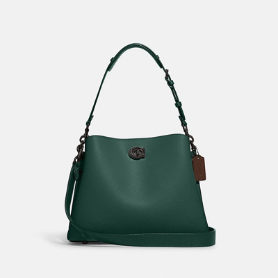 Coach Willow Shoulder Bag In Colorblock In Green