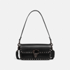 Coach Studio Baguette Bag With Crystal Rivets In Pewter/black