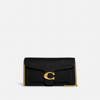 Coach Chain Strap Textured Shoulder Bag In Brass/black