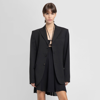 Nensi Dojaka Ruched-strap Wool-blend Jacket In Black