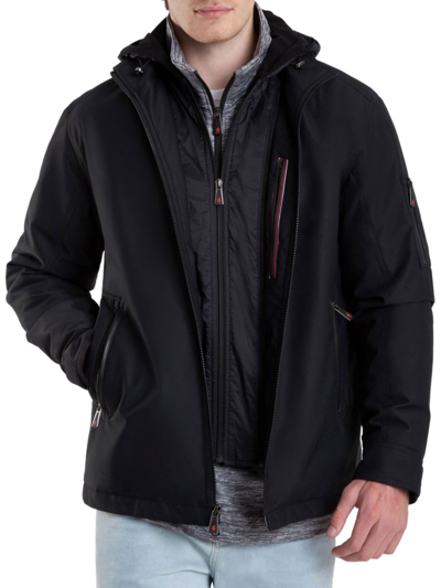 Thermostyles Men's 2-in-1 Modern Fit Removable Hooded Bib Jacket In ...
