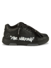 Off-white Out Of Office Black Low Top Sneakers With Arrow Patch In Leather Man In Black