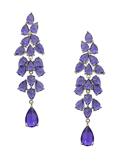 Eye Candy La Women's Alice 18k Goldplated & Cubic Zirconia Earrings In Purple