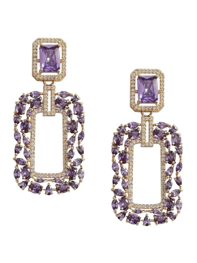 Eye Candy La Women's Ivy 18k Goldplated & Cubic Zirconia Drop Earrings In Brass