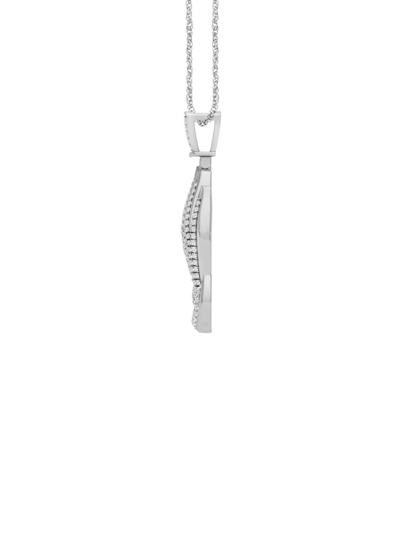Saks Fifth Avenue Women's 14k White Gold & 0.5 Tcw Diamond Praying Hands Pendant Necklace