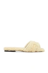 Saint Laurent 10mm Tribute Leather Flat Sandals In Naturale