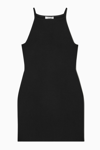 Cos Knitted Bodycon Mini Dress In Black