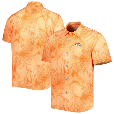 Tommy Bahama Orange Denver Broncos Coast Luminescent Fronds Camp Islandzone Button-up Shirt