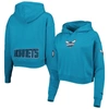 PRO STANDARD PRO STANDARD TEAL CHARLOTTE HORNETS CLASSIC FLEECE CROPPED PULLOVER HOODIE