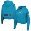 Pro Standard Teal Charlotte Hornets Classic Fleece Cropped Pullover Hoodie In Teal