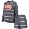 GAMEDAY COUTURE GAMEDAY COUTURE GRAY CINCINNATI BEARCATS ALL ABOUT STRIPES TRI-BLEND LONG SLEEVE T-SHIRT & SHORTS SE