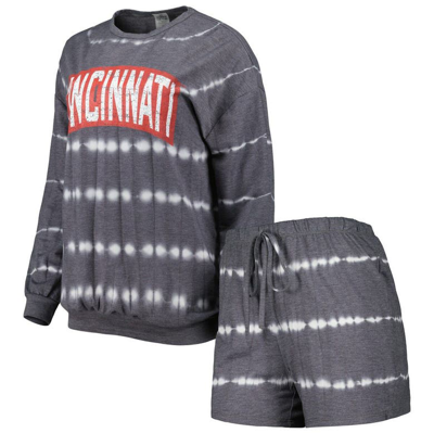 Gameday Couture Gray Cincinnati Bearcats All About Stripes Tri-blend Long Sleeve T-shirt & Shorts Se