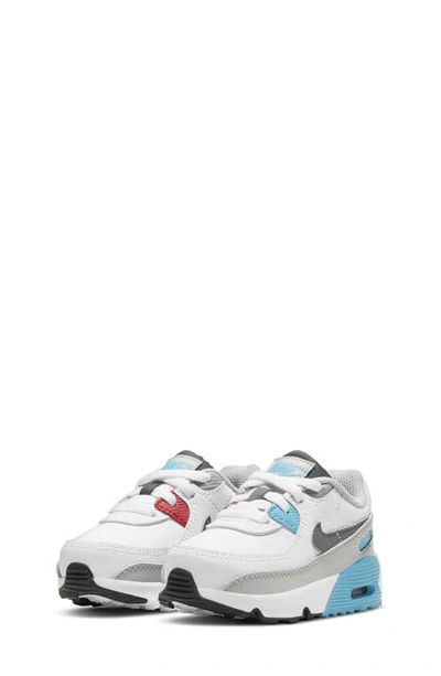 Nike Kids' Air Max 90 Sneaker In White/ Blue/ Red/ Grey
