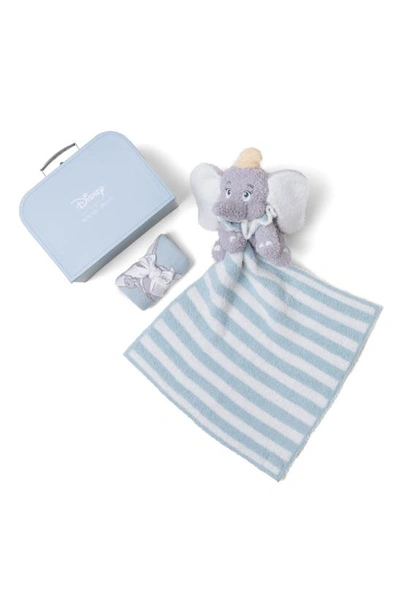 Barefoot Dreams Babies'  X Disney® Dumbo Cozychic Ultra Lite™ Bodysuit, Blanket Buddy & Keepsake Luggage Box In Glacier Blue Multi