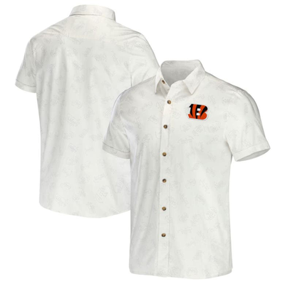 Nfl X Darius Rucker Collection By Fanatics White Cincinnati Bengals Woven Button-up T-shirt