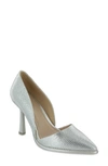 Mia Ciana Pointed Toe D'orsay Pump In Qi00296-slv-stones