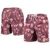 WES & WILLY WES & WILLY MAROON VIRGINIA TECH HOKIES VINTAGE FLORAL SWIM TRUNKS