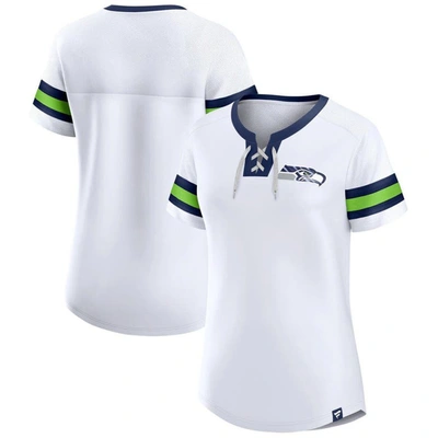 Fanatics Branded White Seattle Seahawks Sunday Best Lace-up T-shirt