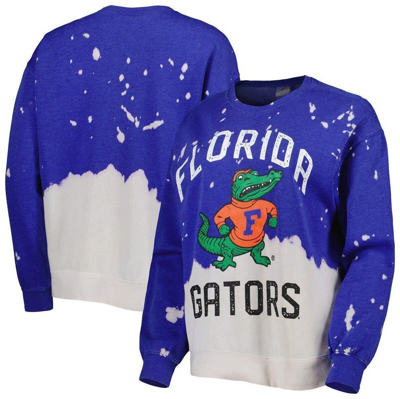 Gameday Couture Royal Florida Gators Twice As Nice Faded Dip-dye Pullover Sweatshirt