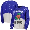 Gameday Couture Royal Florida Gators Twice As Nice Faded Dip-dye Pullover Sweatshirt In Royal