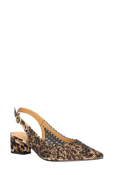 J. Reneé Pranil Pointed Toe Slingback Pump In Brown/ Black