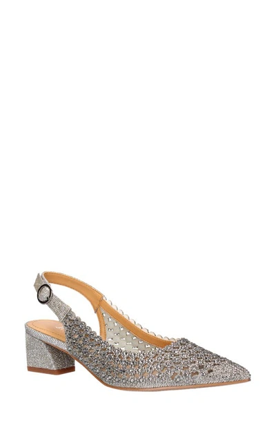 J. Reneé Pranil Pointed Toe Slingback Pump In Pewter