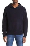 Frame Cashmere Knit Hoodie In Navy