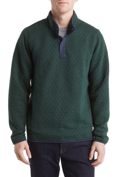 Marine Layer Corbet Reversible Quilted Pullover In Forest
