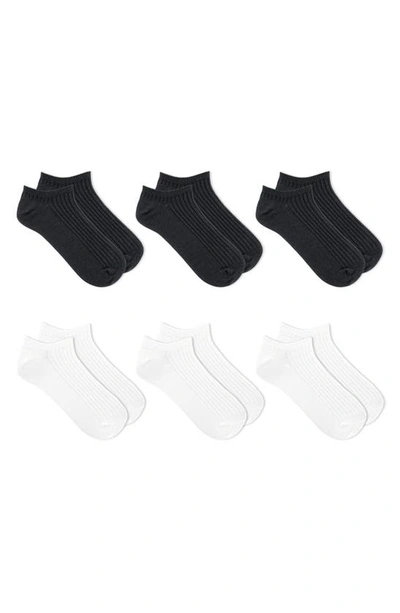 K. Bell Socks 6-pack Assorted No-show Socks In Black White