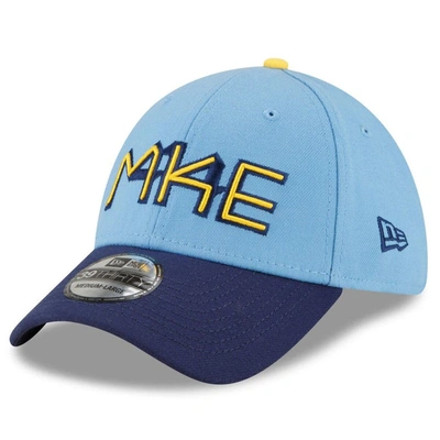 New Era Men's  Powder Blue Milwaukee Brewers City Connect 39thirty Flex Hat In Light Blue