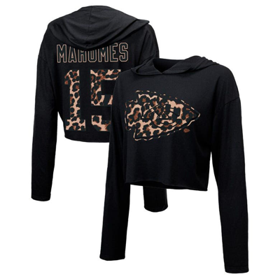 Majestic Women's Threads Patrick Mahomes Black Kansas City Chiefs Leopard Player Name And Number Long Sleeve