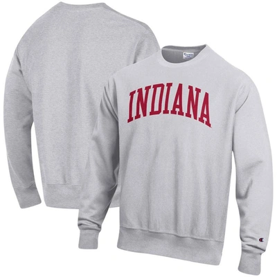 Champion Heathered Gray Indiana Hoosiers Arch Reverse Weave Pullover Sweatshirt